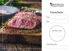 Butcheria Gutscheinvorlage Allgemein