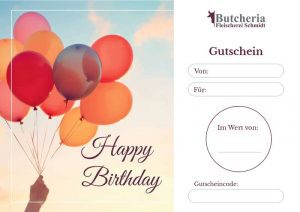 Butcheria Gutscheinvorlage Geburtstag