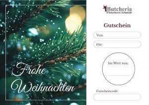 Butcheria Gutscheinvorlage Weihnachten
